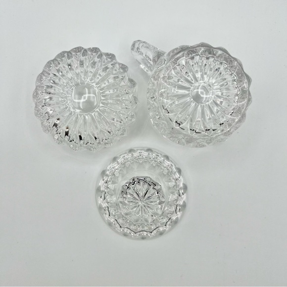 Gorham Crystal Creamer Sugar with Lid Althea Full Lead 2pc Set Vintage W Germany - Picture 8 of 8